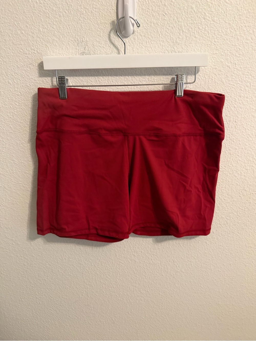Women's High-Rise Red Bike Shorts with Smooth Stretch